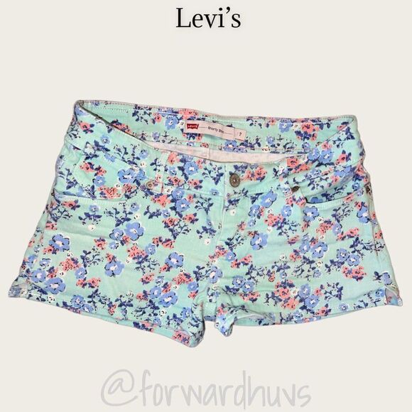 Levi’s Floral Shorty Shorts- Juniors Size 7 - Picture 3 of 11